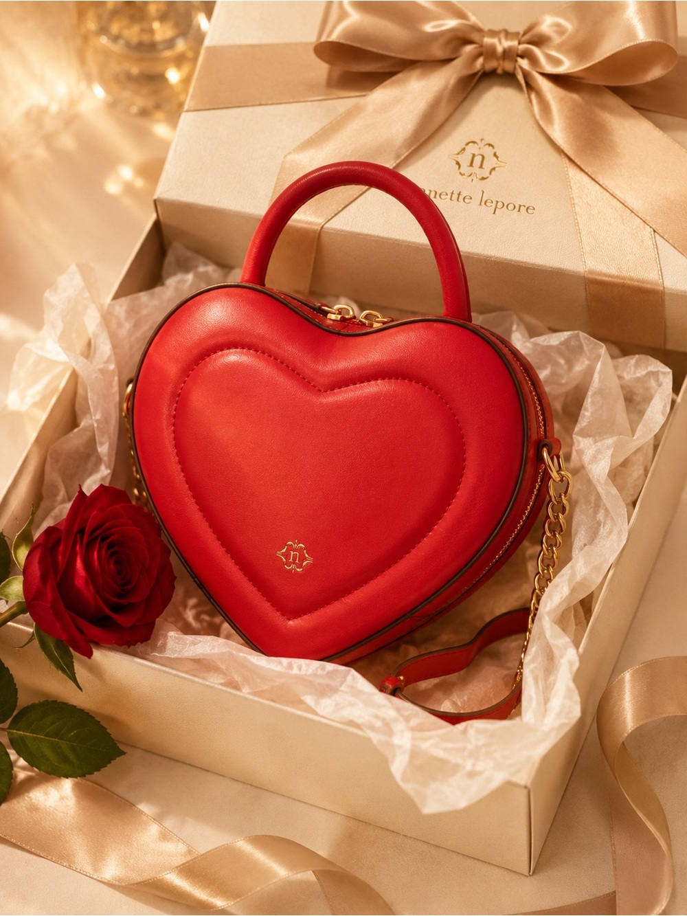 ❤️ Nanette Lepore Heart Crossbody Bag | Red Valentine’s Day Purse - Picture 6 of 12